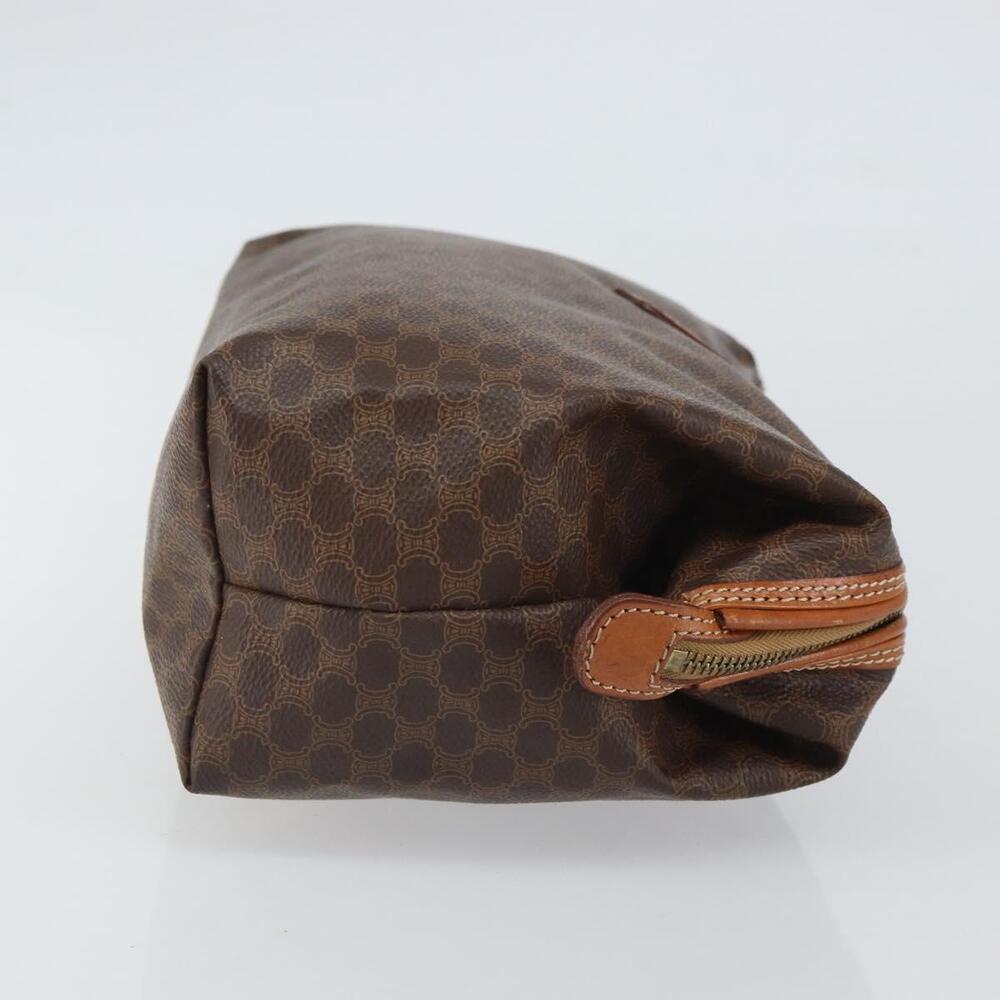 CELINE Macadam Canvas Clutch Bag PVC Leather Brown Gold Auth 162022 - Picture 3 of 16